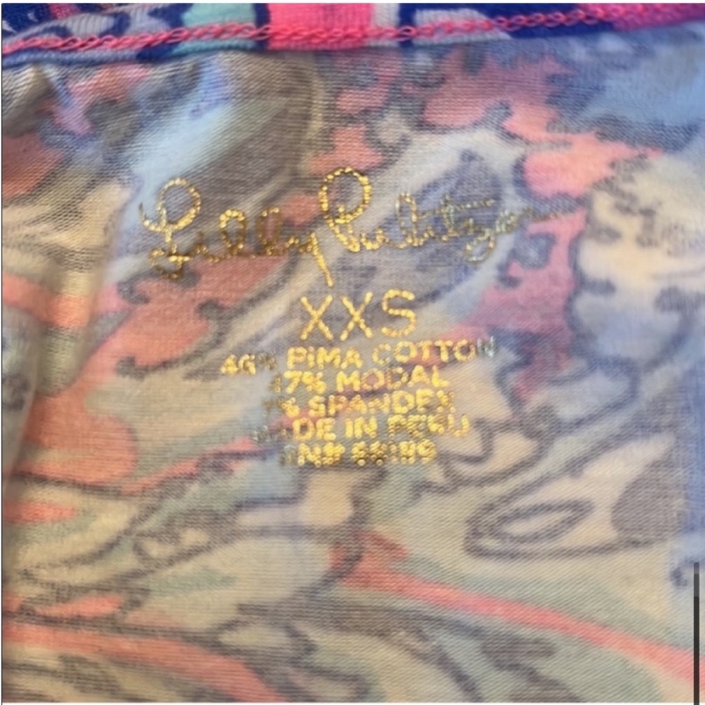 Lilly Pulitzer Top Womens XXS Pink Blue Tristan Long Sleeve Top - Picture 6 of 7
